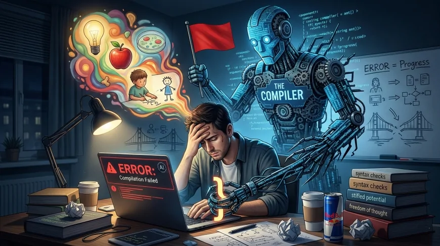 কম্পাইলারের কঠোর শাসনে মুক্ত চিন্তার মৃত্যু: ভুল করলে থামো — এটাই কি যোগাযোগ?